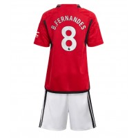 Dětský Fotbalový dres Manchester United Bruno Fernandes #8 2023-24 Domácí Krátký Rukáv (+ trenýrky)